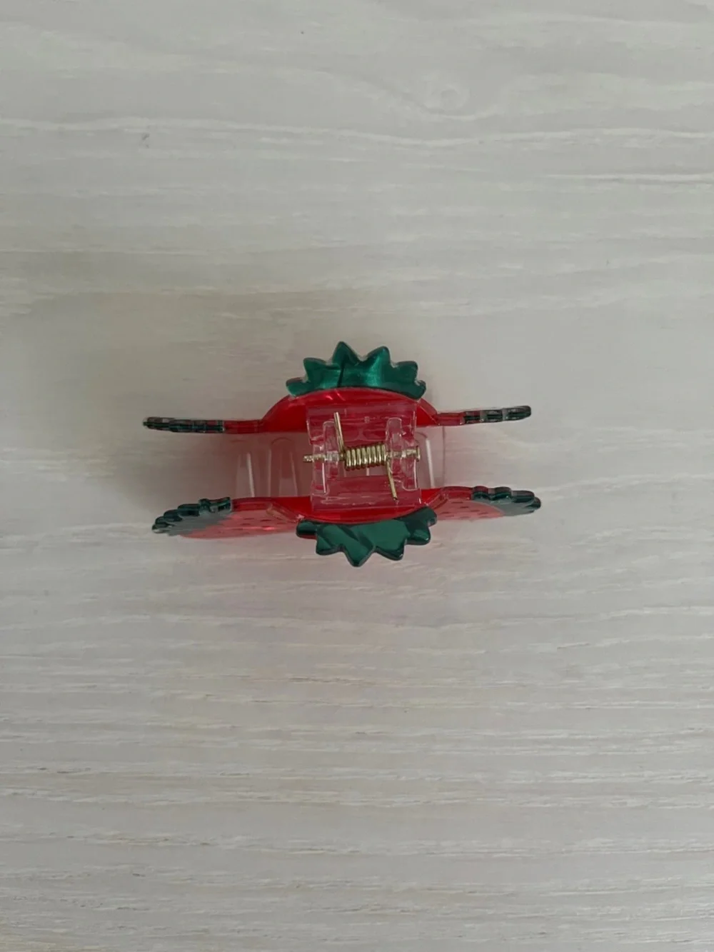Strawberry Trio Resin Hair Clip - Red & Green